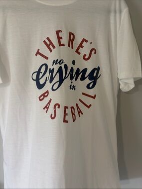 White 'There's No Crying in Baseball' Graphic Tee